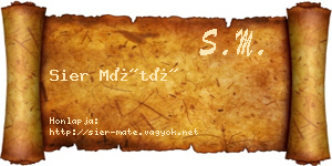 Sier Máté névjegykártya