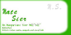 mate sier business card